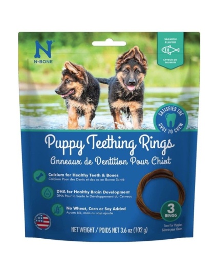 N-Bone Puppy Teething Rings Salmon Flavor - 3 count