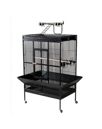 Select Wrought Iron Play Top Parrot Cage - Coco Brown