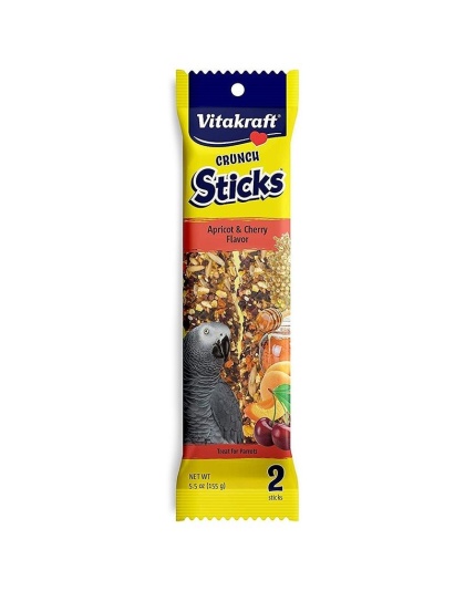 Vitakraft Crunch Sticks Apricot & Cherry Parrot Treats - 2 Pack