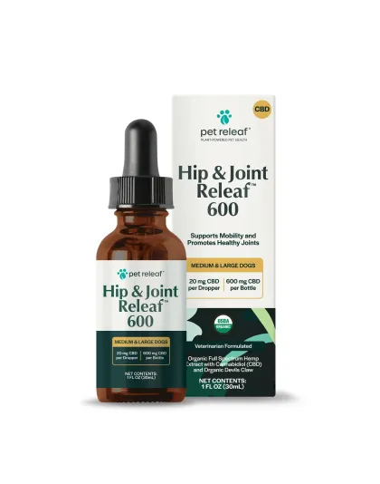 Pet Releaf Hip &amp; Joint Organic Hemp Oil Cbd 600Mg